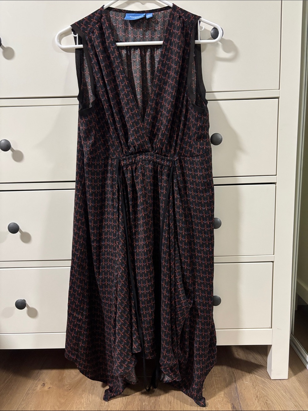 Simply Vera Vera Wang Black Midi Dress with Rust Print